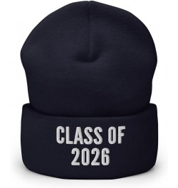 Class of 2026, Graduation Hat (Embroidered Cuffed Beanie) Navy $14.98 Skullies & Beanies