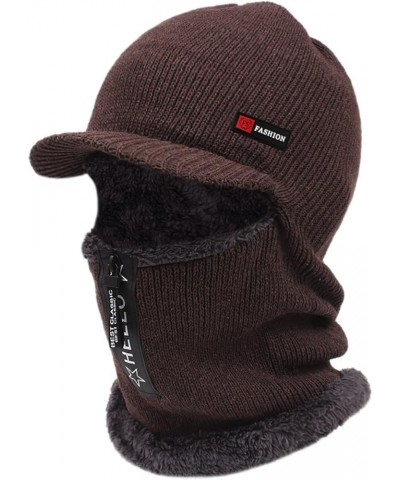 Winter Knitted Hat Beanie Men for Women Men Caps Coffee $18.16 Skullies & Beanies