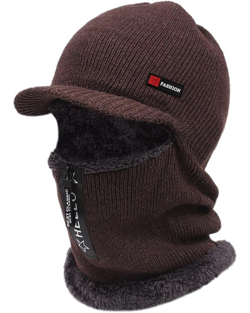 Winter Knitted Hat Beanie Men for Women Men Caps Coffee $18.16 Skullies & Beanies