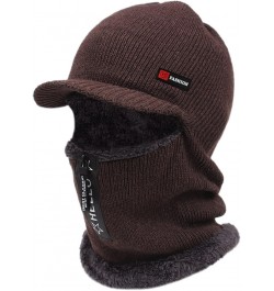 Winter Knitted Hat Beanie Men for Women Men Caps Coffee $18.16 Skullies & Beanies