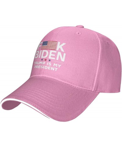 Fuck Biden Trump is My President Baseball Cap Men Ponytail Hat Women Dad Hat Sun Hat Adjustable Trucker Hat Black Pink $11.17...