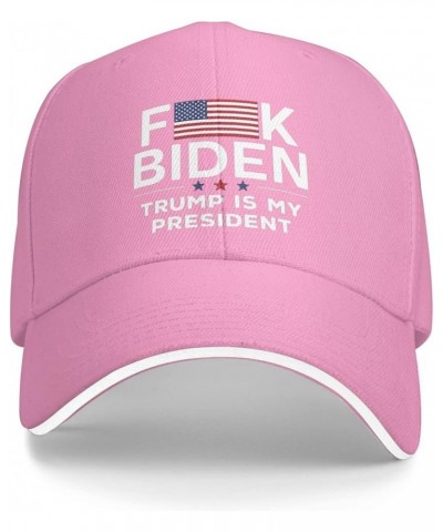 Fuck Biden Trump is My President Baseball Cap Men Ponytail Hat Women Dad Hat Sun Hat Adjustable Trucker Hat Black Pink $11.17...