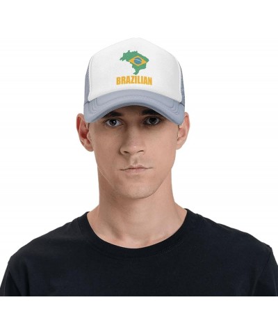 Brazil Flag Mesh Trucker Hats for Mens Womens Casquette Snapback Baseball Caps Gray $10.27 Baseball Caps