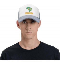 Brazil Flag Mesh Trucker Hats for Mens Womens Casquette Snapback Baseball Caps Gray $10.27 Baseball Caps