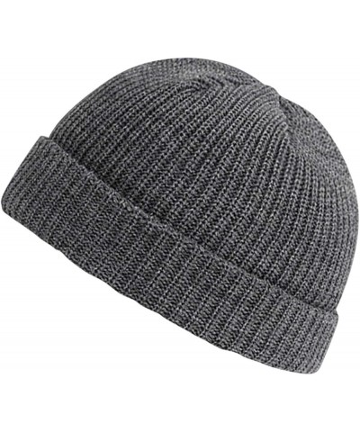 Solid Fashion All- Winter Warm Knitted Color Hat Unisex Casual Thick Hat Baseball Caps Male Hats and Caps 4-grey $10.07 Bombe...