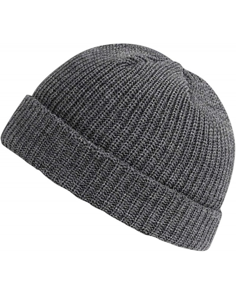 Solid Fashion All- Winter Warm Knitted Color Hat Unisex Casual Thick Hat Baseball Caps Male Hats and Caps 4-grey $10.07 Bombe...