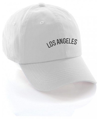 USA Cities Baseball Dad Hat Cap Cotton Unstructure Low Profile Strapback Los Angeles White Black $12.21 Baseball Caps