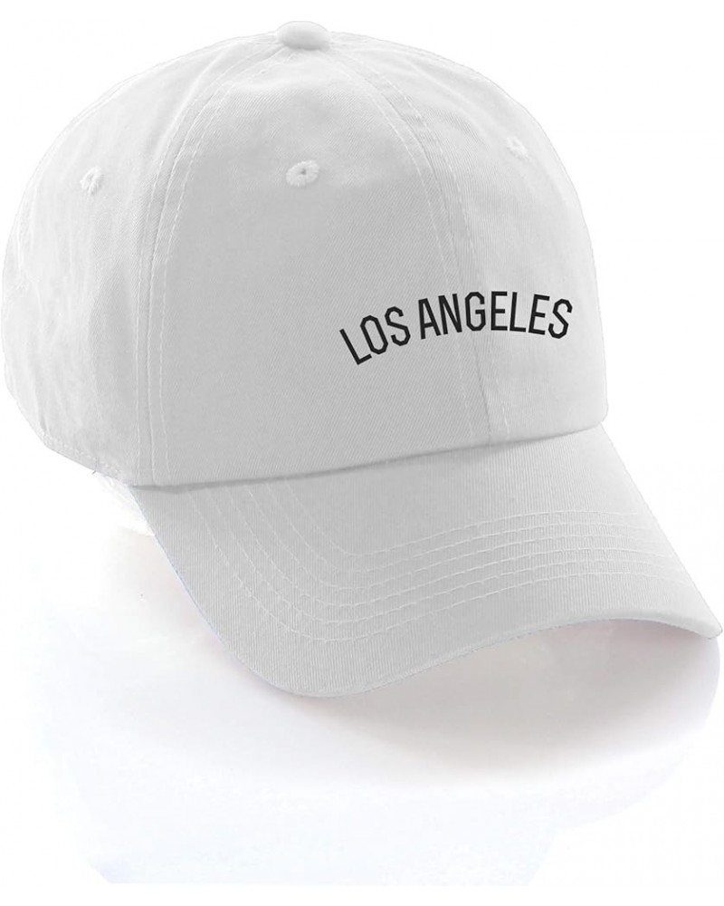 USA Cities Baseball Dad Hat Cap Cotton Unstructure Low Profile Strapback Los Angeles White Black $12.21 Baseball Caps