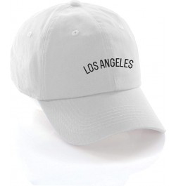 USA Cities Baseball Dad Hat Cap Cotton Unstructure Low Profile Strapback Los Angeles White Black $12.21 Baseball Caps