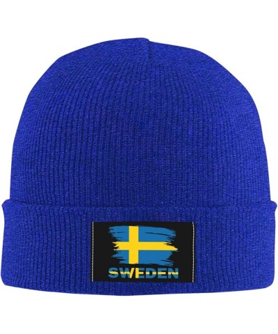 Vintage Sweden Flag Unisex Winter Knit Hat Black Blue $14.84 Skullies & Beanies