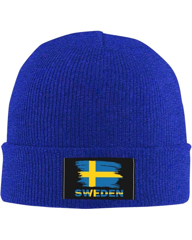 Vintage Sweden Flag Unisex Winter Knit Hat Black Blue $14.84 Skullies & Beanies