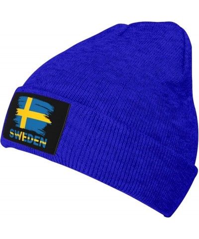 Vintage Sweden Flag Unisex Winter Knit Hat Black Blue $14.84 Skullies & Beanies