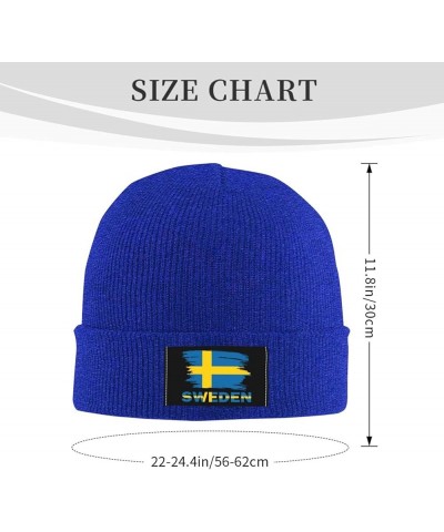 Vintage Sweden Flag Unisex Winter Knit Hat Black Blue $14.84 Skullies & Beanies