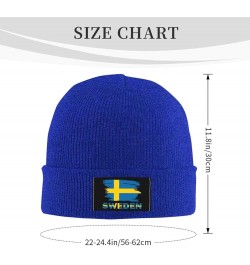 Vintage Sweden Flag Unisex Winter Knit Hat Black Blue $14.84 Skullies & Beanies