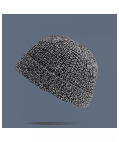 Solid Fashion All- Winter Warm Knitted Color Hat Unisex Casual Thick Hat Baseball Caps Male Hats and Caps 4-grey $10.07 Bombe...