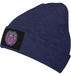 The Mask of Terror Beanie Hat for Men Women Soft Cozy Skull Cap Winter Warm Knit Hats Navy Blue $10.92 Skullies & Beanies