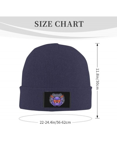 The Mask of Terror Beanie Hat for Men Women Soft Cozy Skull Cap Winter Warm Knit Hats Navy Blue $10.92 Skullies & Beanies