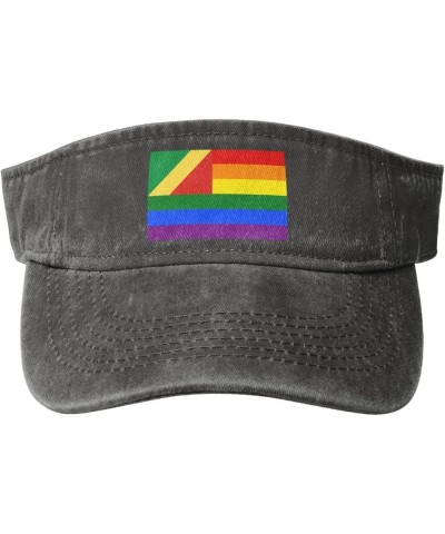 The Republic of The Congo Rainbow Flag Sun Visor Hats for Women Men Adjustable Sports Sun Hats Cotton Golf Cap Deep Heather $...