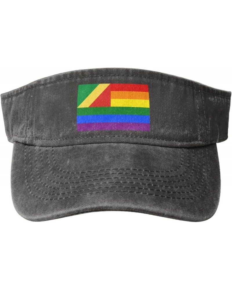 The Republic of The Congo Rainbow Flag Sun Visor Hats for Women Men Adjustable Sports Sun Hats Cotton Golf Cap Deep Heather $...