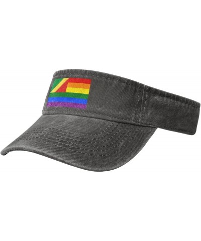 The Republic of The Congo Rainbow Flag Sun Visor Hats for Women Men Adjustable Sports Sun Hats Cotton Golf Cap Deep Heather $...