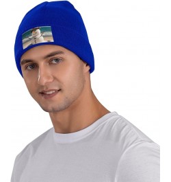 Beanie for Women Men Warm Snowman with Seashells Winter Hats for Women Thick Knit Beanies for Winter Cuffed Cap Blue $13.69 S...