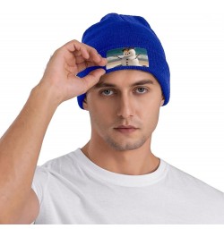 Beanie for Women Men Warm Snowman with Seashells Winter Hats for Women Thick Knit Beanies for Winter Cuffed Cap Blue $13.69 S...