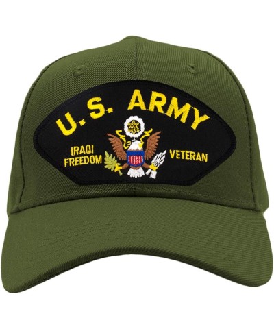 US Army - Iraqi Freedom Veteran Hat/Ballcap Adjustable One Size Fits Most Olive Green Add American Flag $18.57 Baseball Caps