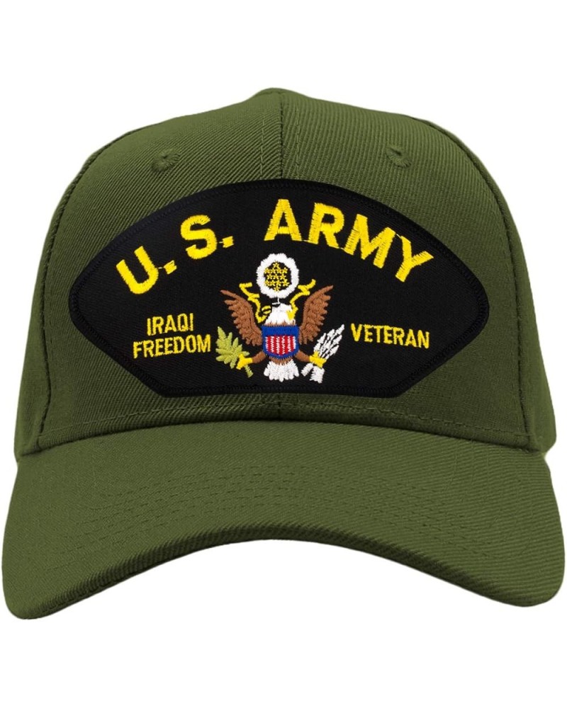 US Army - Iraqi Freedom Veteran Hat/Ballcap Adjustable One Size Fits Most Olive Green Add American Flag $18.57 Baseball Caps