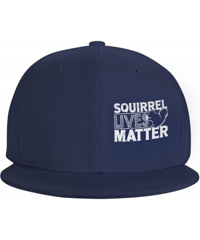 Squirrel Lives Matter Hats for Men Women Adjustable Flat Brim Bill Baseball Cap Novetly Hip Hop Trucker Hat Black Navy Blue $...