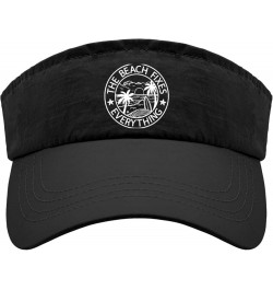 The Beach Fixes Everything Hats Sun Visors for Women Golf Caps Lightweight Sun Hats Allblack $10.82 Sun Hats