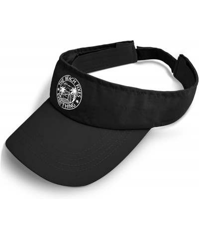 The Beach Fixes Everything Hats Sun Visors for Women Golf Caps Lightweight Sun Hats Allblack $10.82 Sun Hats