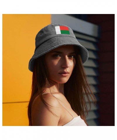 Flag of Madagascar Bucket Hat for Women Men Summer Travel Sun Hat Outdoor Cap Funny Bucket Hats Gray $11.98 Bucket Hats