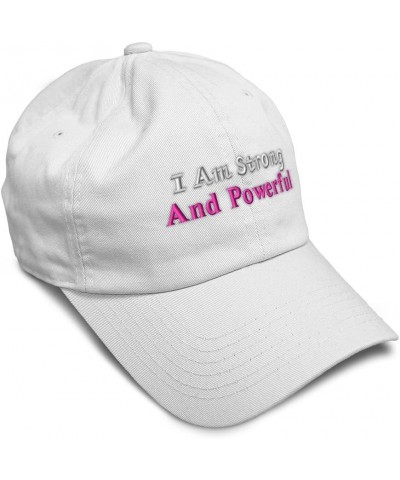 Soft Baseball Cap I Am Strong and Powerful Cotton Dad Hats for Men & Women White $15.11 Baseball Caps