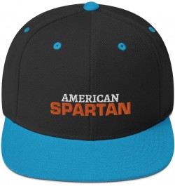 American Spartan Snapback Hat Black/ Teal $18.26 Baseball Caps