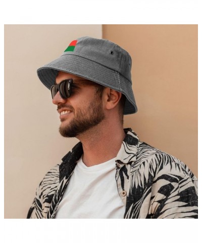 Flag of Madagascar Bucket Hat for Women Men Summer Travel Sun Hat Outdoor Cap Funny Bucket Hats Gray $11.98 Bucket Hats