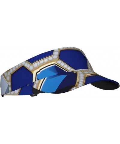 Blue Hexagons and Diamond Adult Sunscreen Visor Cap - Stylish and Adjustable Sun Protection Hat for Men and Women $12.23 Visors