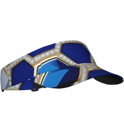 Blue Hexagons and Diamond Adult Sunscreen Visor Cap - Stylish and Adjustable Sun Protection Hat for Men and Women $12.23 Visors