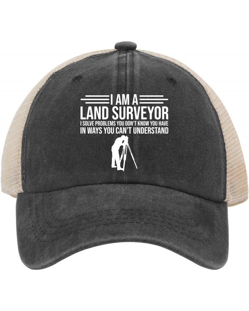 Beach hat Telescope i am a Land surveyr Solve Problems You Don't Know You Have in Ways You Can't Understand Golf Hats Allblac...