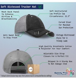 Custom Distressed Trucker Hat Black & Gold Hair Don't Care Cotton Black Gray Personalized Text Here $13.44 Baseball Caps