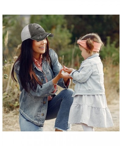 Custom Distressed Trucker Hat Black & Gold Hair Don't Care Cotton Black Gray Personalized Text Here $13.44 Baseball Caps