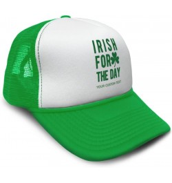 Custom Trucker Hat Irish for A Day St Patrick's St Patty Clover Irish Drinking Ireland Polyester Adjustable Kelly Green $12.4...