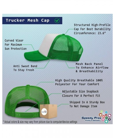 Custom Trucker Hat Irish for A Day St Patrick's St Patty Clover Irish Drinking Ireland Polyester Adjustable Kelly Green $12.4...