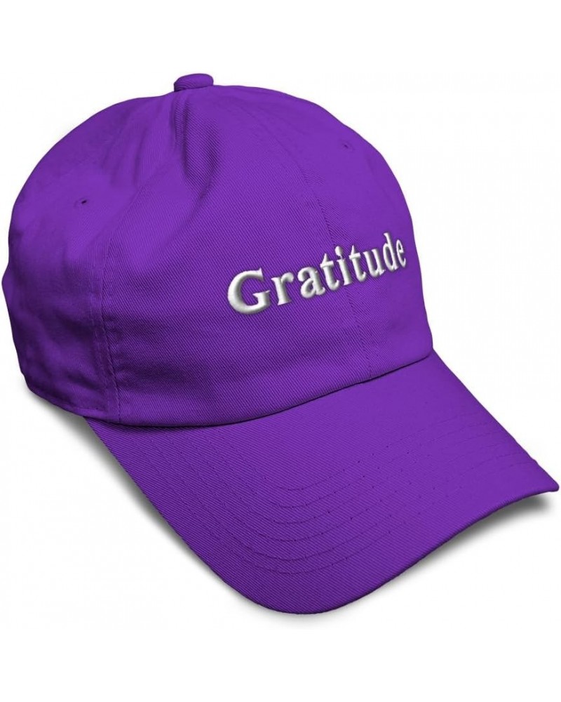 Soft Baseball Cap Gratitude Cotton Dad Hats for Men & Women Purple $12.88 Baseball Caps