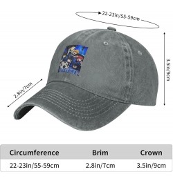 Blue Anime Lock Hat Cap Novelty Graphic Washed Vintage Denim Trucker Hat Men Women Cool Adjustable Casquette Black Gray $9.97...