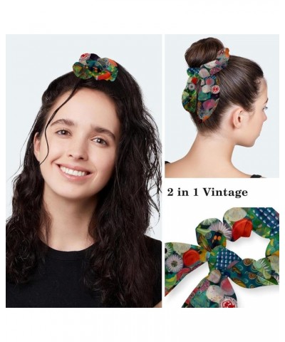 Scrub Hat Colorful Geometric Adjustable Working Cap with Button Bow Hair Scrunchies for Women Color 9 $9.68 Skullies & Beanies