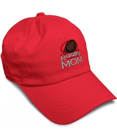 Custom Soft Baseball Cap Rugby Mom Embroidery Humor Sport Twill Cotton Ball Dad Hats for Men & Women Red Design Only $15.11 B...