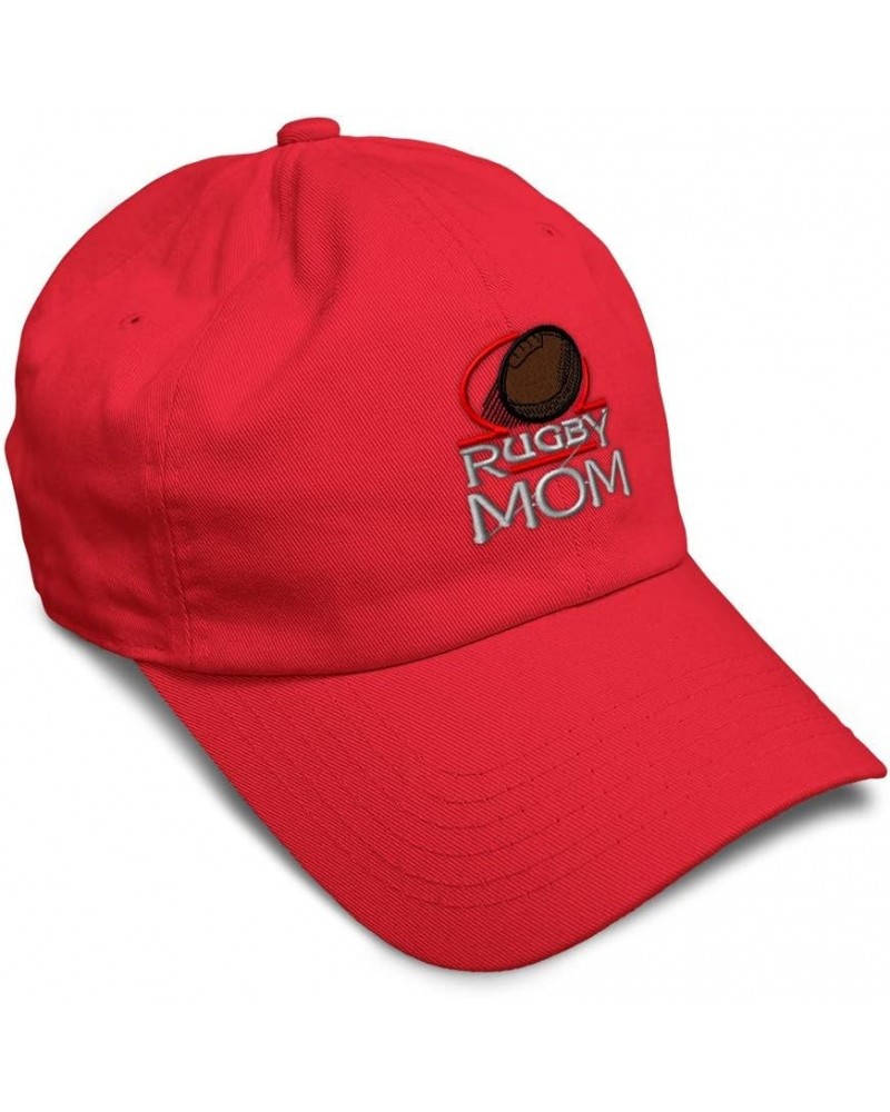 Custom Soft Baseball Cap Rugby Mom Embroidery Humor Sport Twill Cotton Ball Dad Hats for Men & Women Red Design Only $15.11 B...