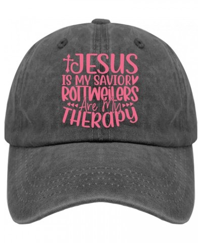 Jesus is My Savioy Rotweilers are My Therapy Trucker Hat Mens Outdoor Hat Pigment Black Golf Hats Men Gifts for Pigment Black...