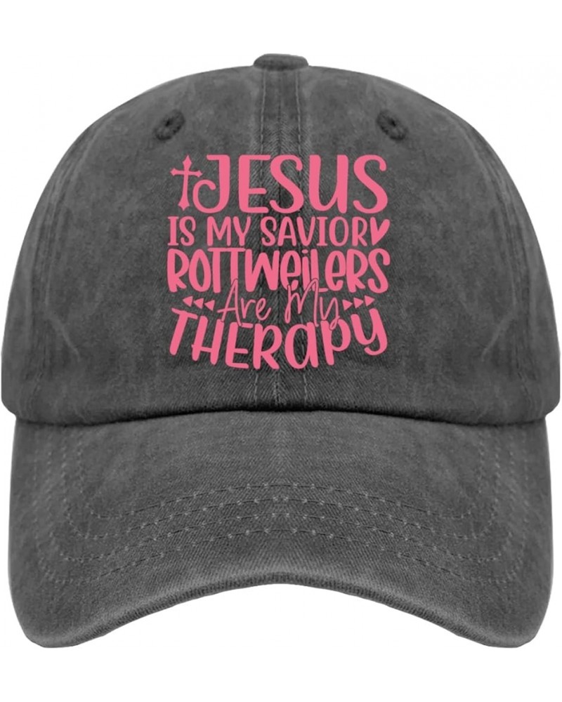 Jesus is My Savioy Rotweilers are My Therapy Trucker Hat Mens Outdoor Hat Pigment Black Golf Hats Men Gifts for Pigment Black...