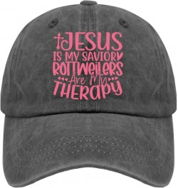 Jesus is My Savioy Rotweilers are My Therapy Trucker Hat Mens Outdoor Hat Pigment Black Golf Hats Men Gifts for Pigment Black...